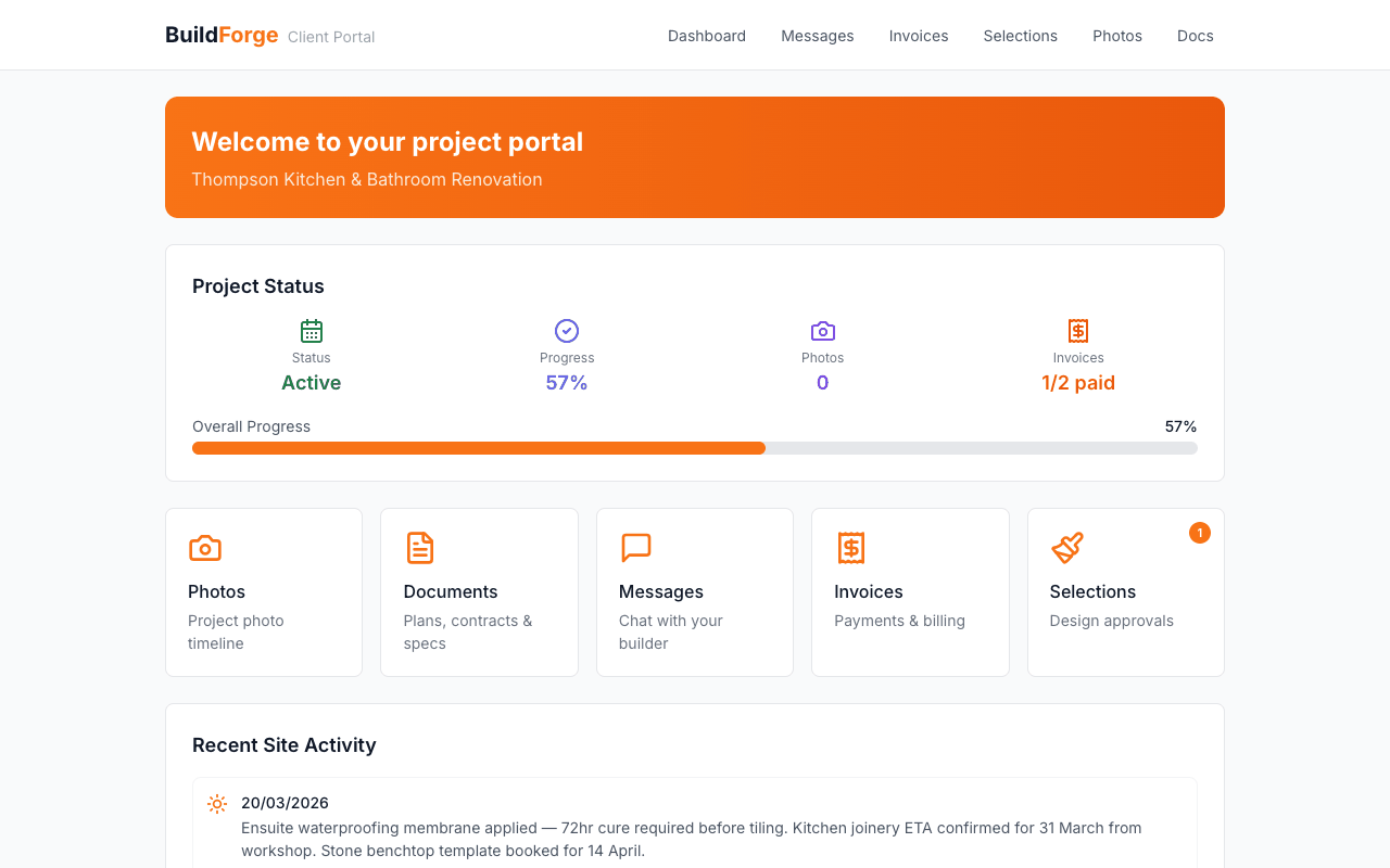 Client Portal — BuildForge demo