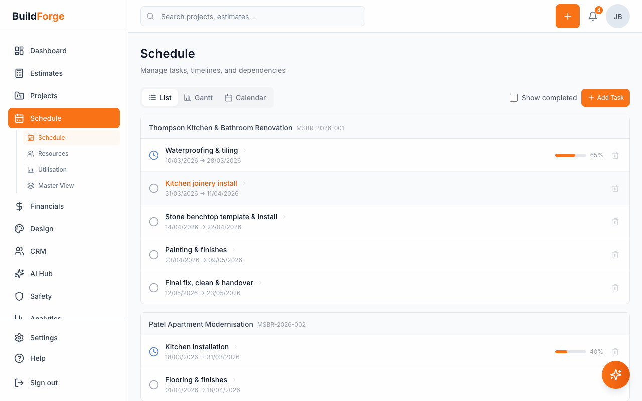 Enterprise Scheduling — BuildForge demo